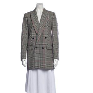 Michael Kors Virgin Wool Houndstooth Print Peacoat Prince of Wales USA Small